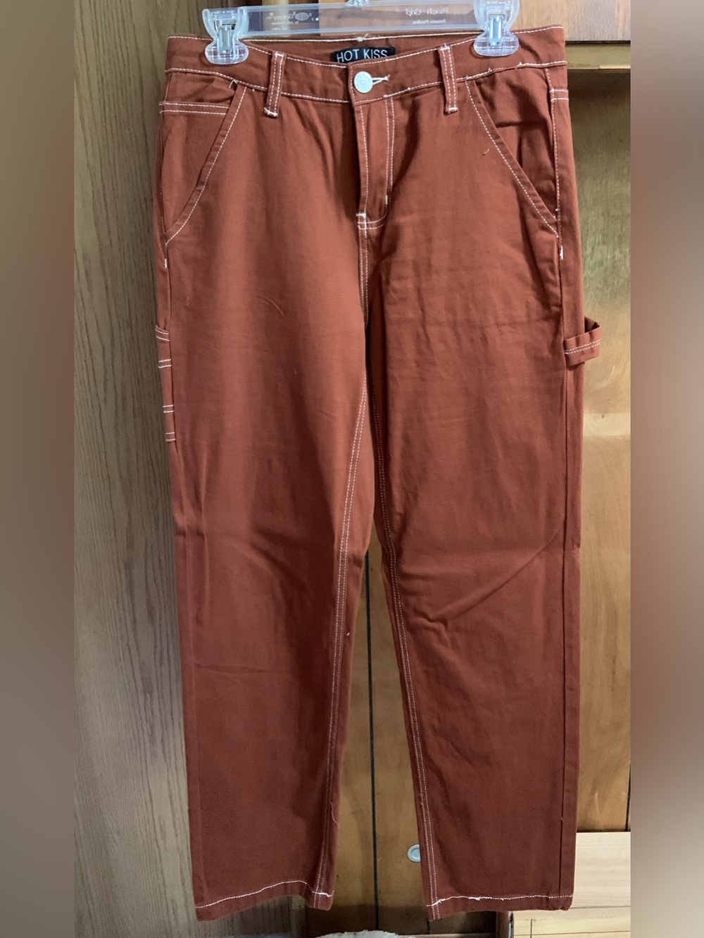 Hot Kiss Rust-Brown Straight Leg Pants